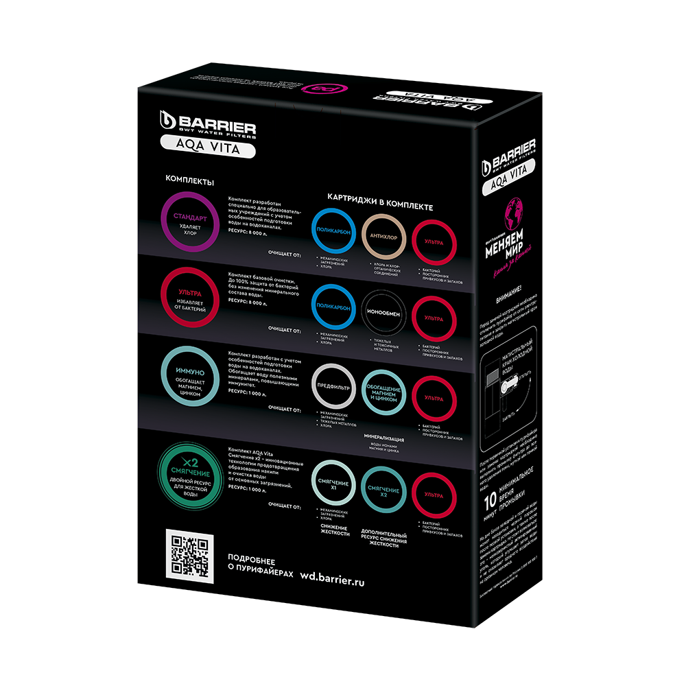 Комплект картриджей для пурифайера AQA vita Смягчение Х2 - Изображение 3