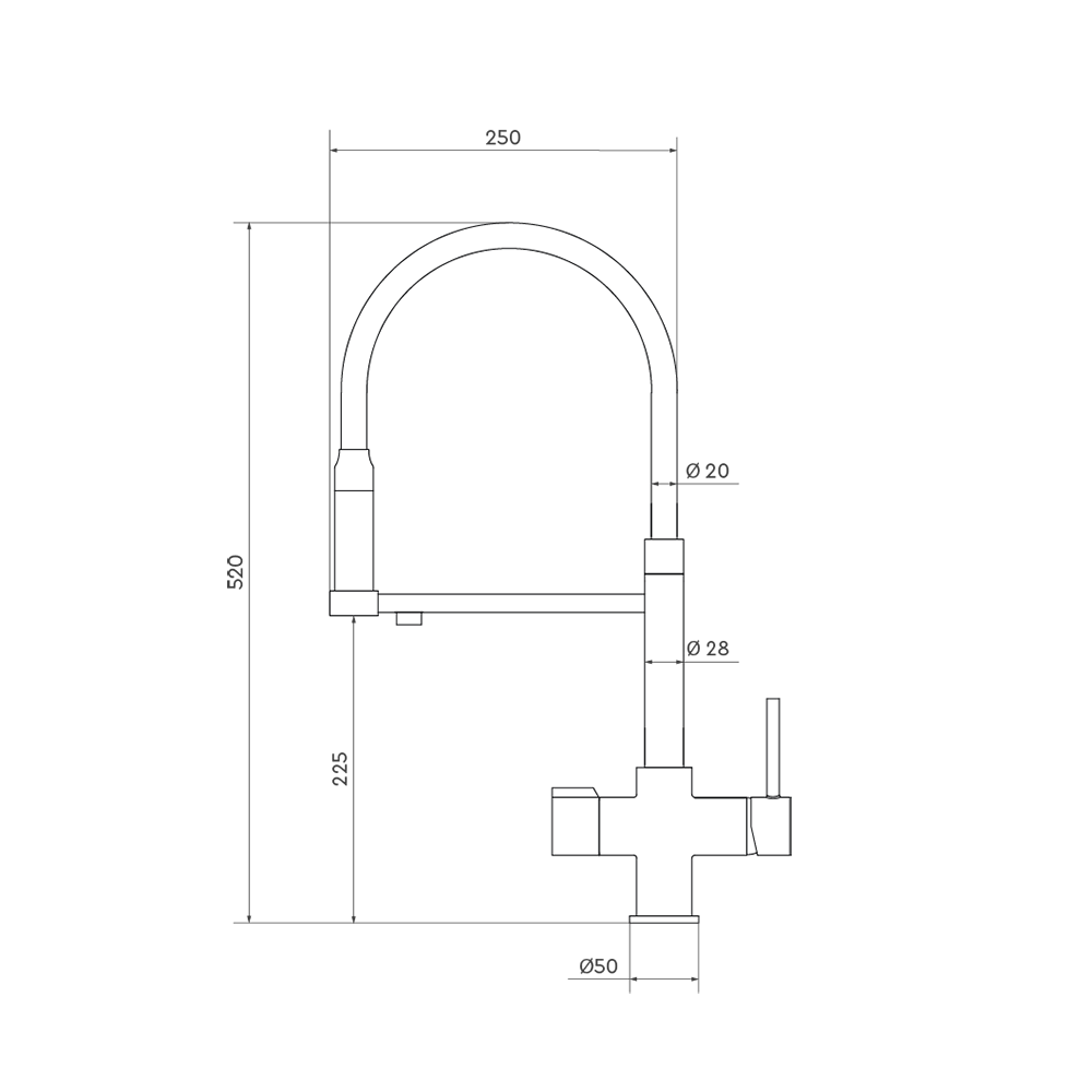 Смеситель для кухни четырехходовой БАРЬЕР DUAL-02FSАSB (цвет - серебро, с черным изливом) - Изображение 8