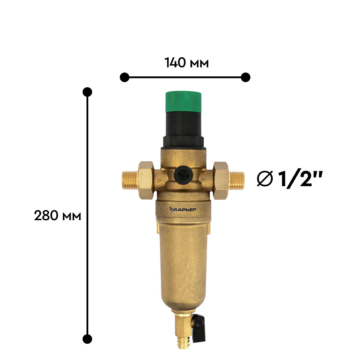 Фильтр механической очистки   БАРЬЕР ПРОТЕКТ с редуктором давления 1/2&quot; для горячей воды - Изображение 6